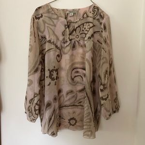 Lucky Brand 3/4 Sleeve Peasant Top